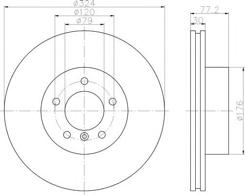 92122605 TEXTAR Диск тормозной BMW 5(E60) 04- перед.вент. (высокоуглеродистый с покрытием PRO+)