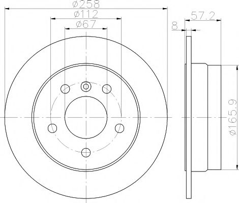 92132103 TEXTAR Диски торм.зад.Mercedes W169,W245 A150-A200, B150-B200 (PRO)