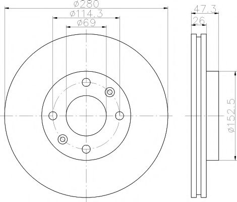 92136600 TEXTAR Диск тормозной передний S5
