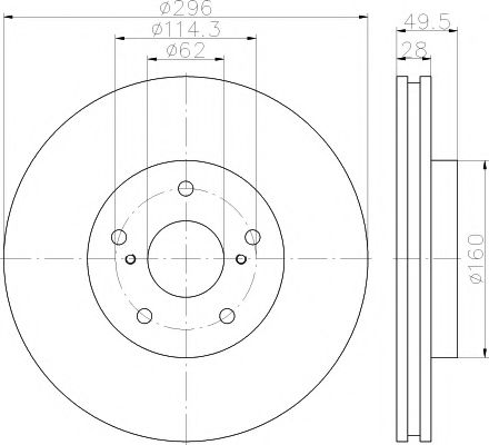 92174303 TEXTAR Диск тормозной LEXUS IS 05- перед.вент.