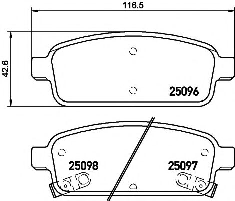 2509601 TEXTAR Колодки торм.диск.зад.Chevrolet Cruze 9-Opel astra J 9-