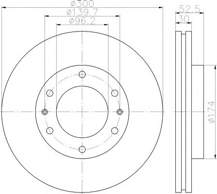 92203800 TEXTAR Диск торм. HYUNDAI H-1/STAREX 08> перед. вент. . 1 шт (min 2 шт) 300mm