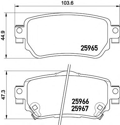 2596501 TEXTAR тормозные колодки задние nissan x-trail 13>