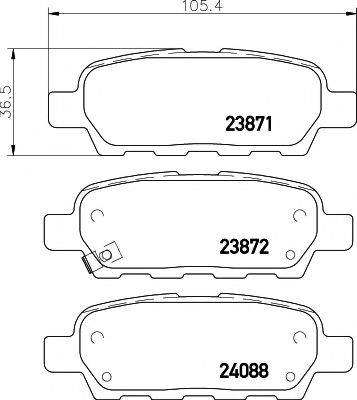 8DB355010241 HELLA PAGID колодки тормозные nissan x-trailqashqaitiidainfiniti fxrenault koleos задние
