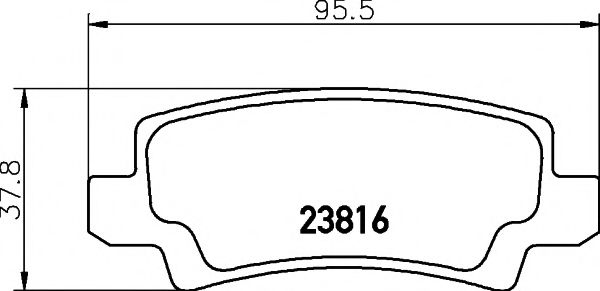 8DB355010841 HELLA PAGID колодки тормозные toyota corolla (e12) 02>06 с датчиком задние