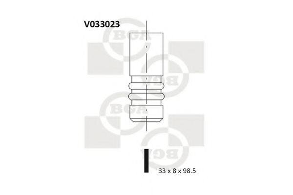 V033023 BGA клапан 33x8x98.5 audi 80100coupewv passat 1.8-2.11.8gt2.1gt 80-91 ex