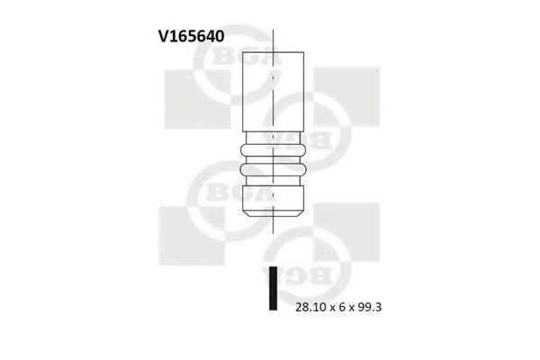 V165640 BGA клапан 28.1x6x99.3 in audi a3a4a5a6q5seat exeovw golf vi 2.0tdi 16v 03- in
