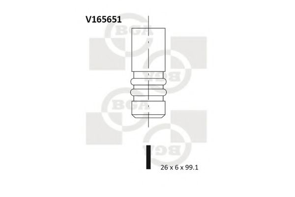 V165651 BGA клапан 26x6x99.11 audi a3a4a5a6q5seat exeovw eosgolf vi 2.0tdi 16v 03- ex (3паза)
