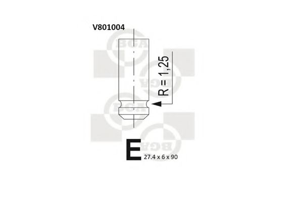 V801004 BGA клапан 27.4x6x90 rov 218418254575825 1.8i-2.5i 96-03 ex