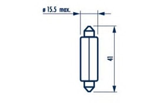 17634 NARVA 176343 Лампа накал.12V 21W C21W SV8,5 софитная 41mm STD