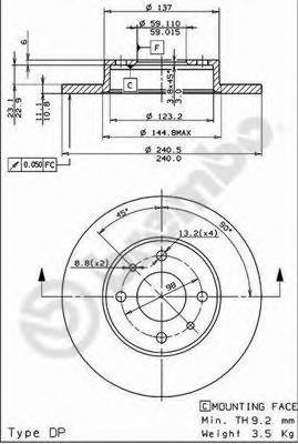 08508511 BREMBO Тормозной диск