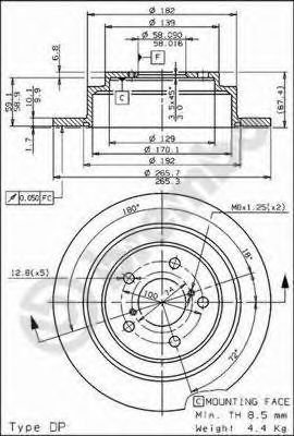 08689714 BREMBO Диск тормозной задний