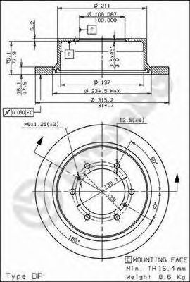 08710610 BREMBO Диск тормозной задн