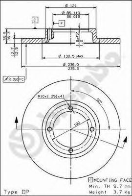 08782210 BREMBO Диск торм пер MATIZSPARK
