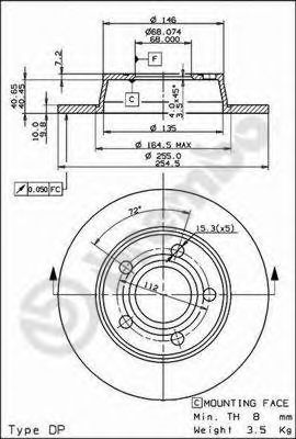 08908411 BREMBO Диск тормозной