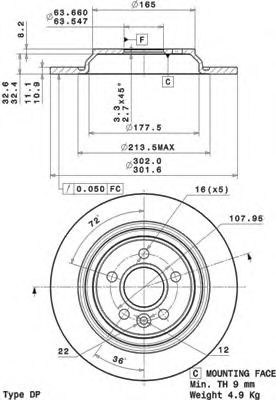08A53710 BREMBO диск тормозной