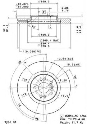 09R10411 BREMBO Диск тормозной передний