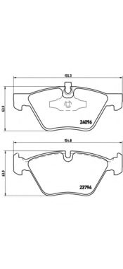 P06040 BREMBO комплект тормозных колодок передних