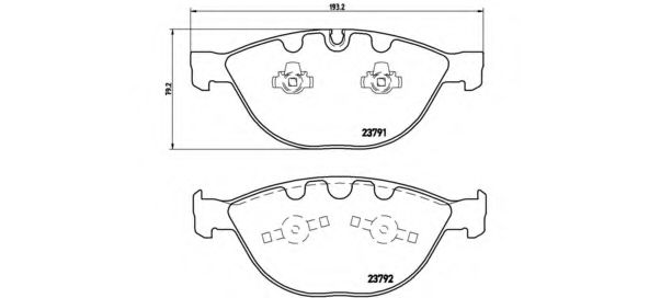 P06047 BREMBO Колодки тормозные BMW 5(E60)/6(E63)/7(E65) 03- 5.0-6.0/3.5-4.5 DIESEL перед.