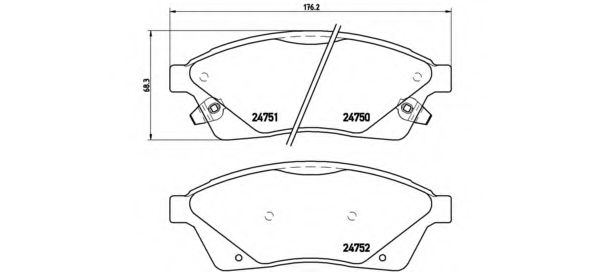 P09010 BREMBO Колодки тормозные передние