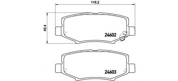 P18024 BREMBO Тормозные колодки диск зад JEEP Cherokee 2.8 08-