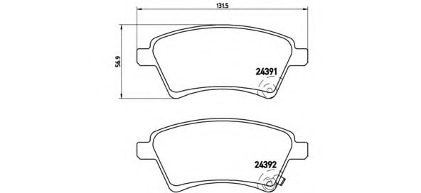 P23105 BREMBO Колодки торм.пер.