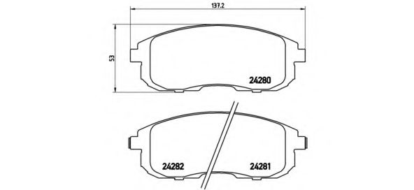 P23126 BREMBO Колодки тормозные