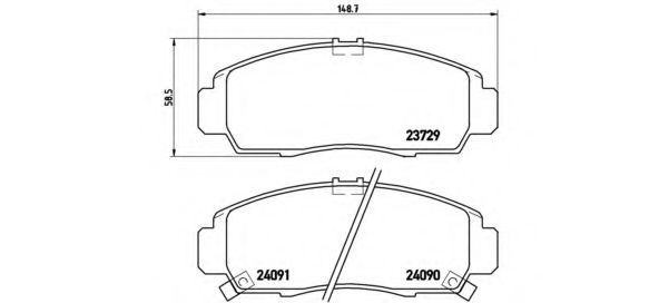 P28034 BREMBO Колодки тормозные передние