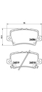 P28038 BREMBO Колодки тормозные HONDA CIVIC 05- задн.