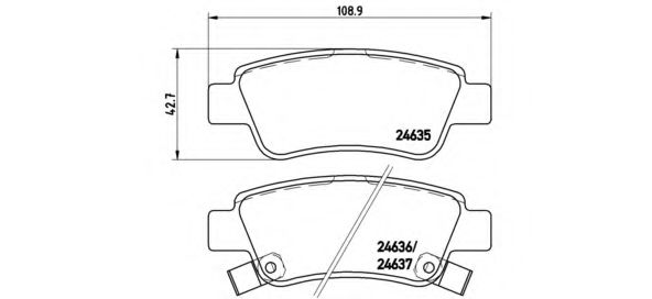 P28046 BREMBO Тормозные колодки диск задн. CR-V III