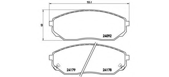P30019 BREMBO Тормозные колодки (GDB3343, GDB3452)