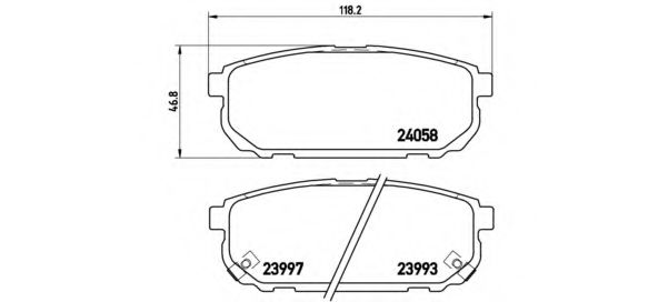 P30023 BREMBO Колодки тормозные задние дисковые