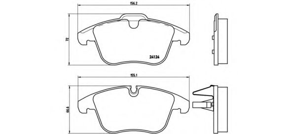 P36022 BREMBO Колодки тормозные дисковые передние, комплект