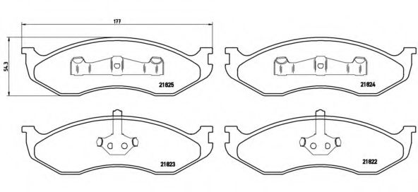 P37004 BREMBO Комплект тормозных колодок передних
