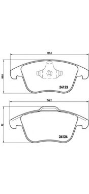 P44020 BREMBO Тормозные колодки диск пер RANGE ROVER EVOCUE 11-