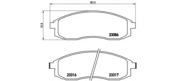 P54037 BREMBO комплект тормозных колодок передних
