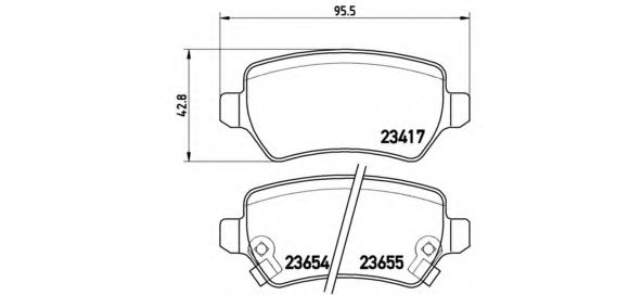 P59038 BREMBO Колодки тормозные OPEL ASTRA G/MERIVA/COMBO/ZAFIRA B 98-04 задн.