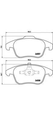 P61086 BREMBO комплект тормозных колодок передних