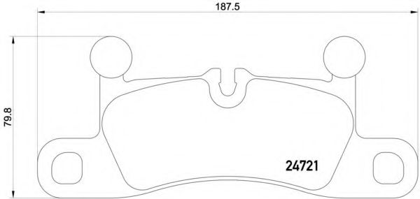 P65027 BREMBO Колодки тормозные задние 187*76*17 CAYENNE (92A) 10- TOUAREG (7P5, 7P6) 10-18 Brembo