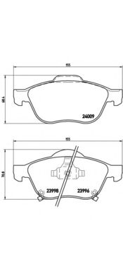 P83043 BREMBO колодки дисковые п. toyota avensis 1.6-2.d-4d -3