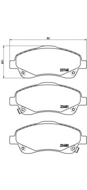 P83046 BREMBO Колодки тормозные TOYOTA AVENSIS/COROLLA -09 перед. с датч.