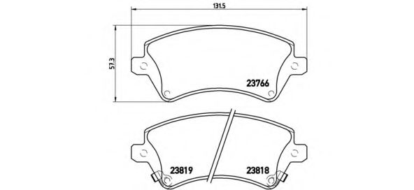 P83064 BREMBO Колодки тормозные TOYOTA COROLLA -07 перед.