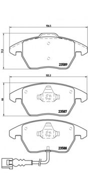 P85075 BREMBO Колодки тормозные VAG A1/A3/FABIA/OCTAVIA/SUPERB/YETI/GOLF 6/ JETTA 3/PASSAT/POLO 03- перед.