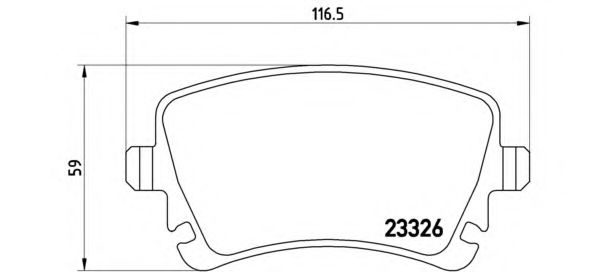 P85083 BREMBO Колодки тормозные задние дисковые 117*59 VAG с датчиком износа Brembo