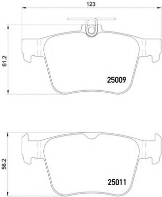 P85124 BREMBO Колодки тормозные задние 122.9*61/56 VAG P85124 Brembo