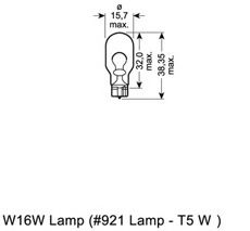 921 OSRAM Лампа W16W 12V ORIGINAL LINE