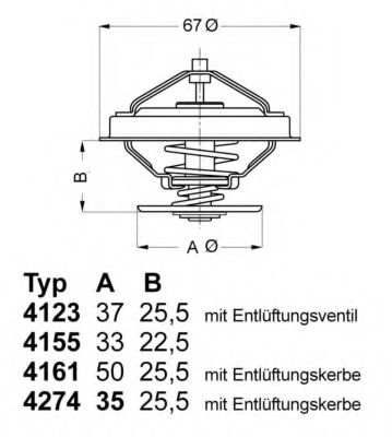 412380D WAHLER термостат vw golf/passat, ford galaxy 2.3-3.2 91>