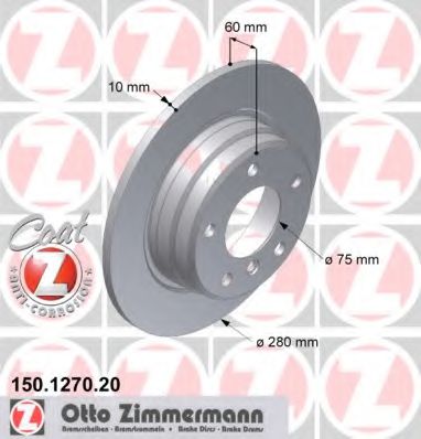 150127020 ZIMMERMANN тормозной диск
