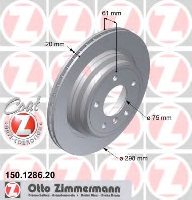 150128620 ZIMMERMANN Тормозной диск