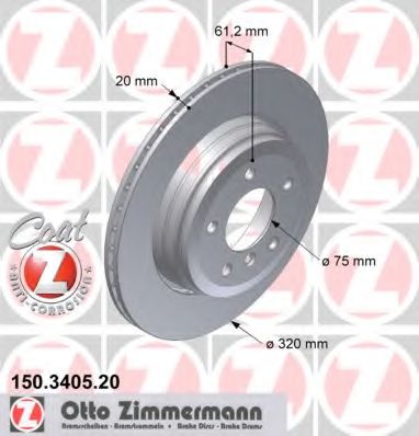 150340520 ZIMMERMANN тормозной диск